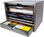 Victor Wood Midnight Black Collection, 4-Shelf Desktop Organizer, Black, (4720-5)